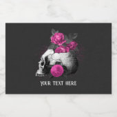  roze roze roze roze skelet gepersonaliseerde Cha Sparkling Wijnetiket (Enkel label)