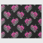  roze roze roze roze skelet Halloween Cadeaupapier (Vlak)