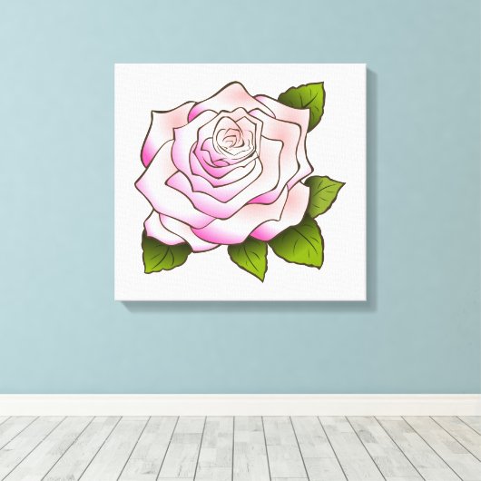  roze roze roze roze tekening wit gerasterd canvas (Insitu (Houten vloer))