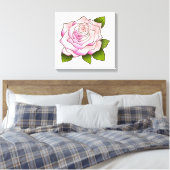  roze roze roze roze tekening wit gerasterd canvas (Insitu (Slaapkamer))