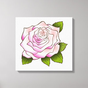  roze roze roze roze tekening wit gerasterd canvas afdruk