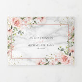 roze roze roze roze waterverf Foto Drieluik Uitnodiging (Cover)