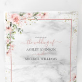 roze roze roze roze waterverf Foto Drieluik Uitnodiging (Binnenzijde eerst)