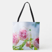 Roze roze roze rozenbloem in de tuin tote bag (Voorkant)