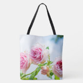 Roze roze roze rozenbloem in de tuin tote bag (Achterkant)