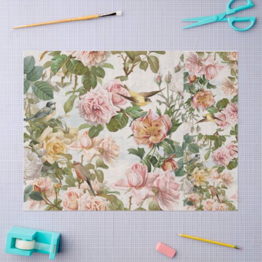 -roze-roze-roze-rozenontvlechting tissuepapier (Craft)