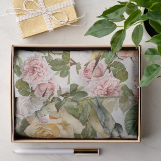 -roze-roze-roze-rozenontvlechting tissuepapier (Geschenk)