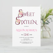 Roze roze roze rozenrozen zestien kaart (Staand voorkant)