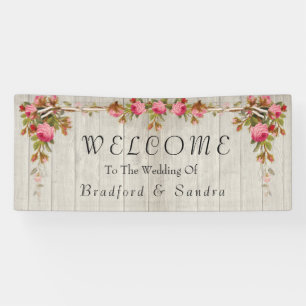 Roze Roze Roze Rustic Wedding Gray Barn Wood Banne Spandoek
