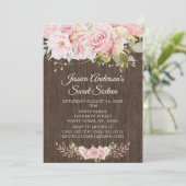 Roze Roze Roze Rustige houten lichten Zoet Zestien Kaart (Staand voorkant)