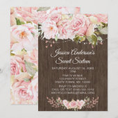 Roze Roze Roze Rustige houten lichten Zoet Zestien Kaart (Voorkant / Achterkant)