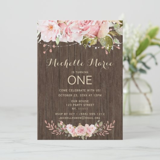 Roze Roze Roze Rustige Lichten Eerste Dag Kaart (Staand voorkant)