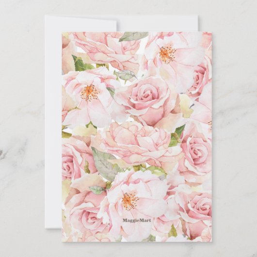 Roze Roze Roze Rustige Lichten Eerste Dag Kaart (Achterkant)