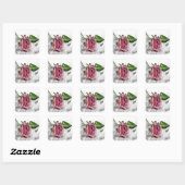 Roze roze roze schets vierkante sticker (Vel)