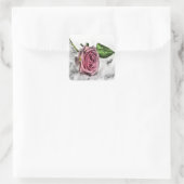 Roze roze roze schets vierkante sticker (Tas)