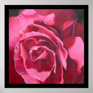 Roze roze roze schilderijen met Poster voor zwart 