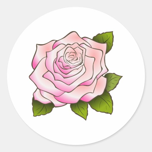  roze roze roze tekening Grote ronde Sticker (Voorkant)