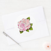  roze roze roze tekening Grote ronde Sticker (Envelop)