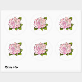  roze roze roze tekening Grote ronde Sticker (Vel)