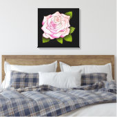  roze roze roze tekening zwart gerasterd canvas afdruk (Insitu (Slaapkamer))
