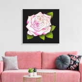  roze roze roze tekening zwart gerasterd canvas afdruk (Insitu (Woonkamer))