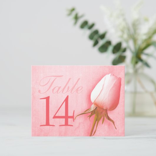 Roze roze roze trouwerijtafel nummer 10-39 briefka briefkaart (Staand voorkant)