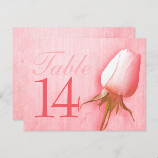 Roze roze roze trouwerijtafel nummer 10-39 briefka briefkaart (Voorkant / Achterkant)