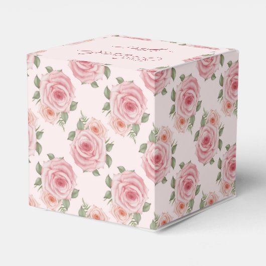  roze roze roze tuinkrab floreel patroon bedankdoosjes (Achterkant)