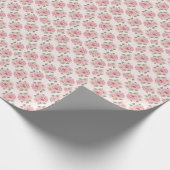 roze roze roze tuinkrab floreel patroon cadeaupapier (Hoek)