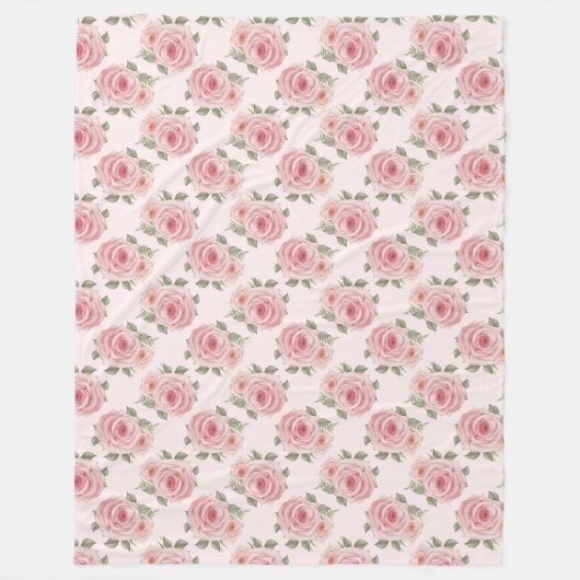  roze roze roze tuinkrab floreel patroon fleece deken (Voorkant)