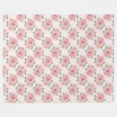  roze roze roze tuinkrab floreel patroon fleece deken (Voorkant (Horizontaal))