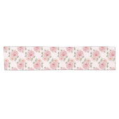 roze roze roze tuinkrab floreel patroon korte tafelloper (Horizontaal)