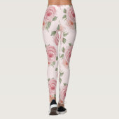 roze roze roze tuinkrab floreel patroon leggings (Achterkant)