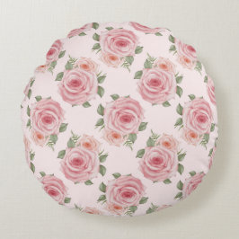  roze roze roze tuinkrab floreel patroon rond kussen