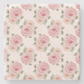  roze roze roze tuinkrab floreel patroon stenen onderzetter (Voorkant)