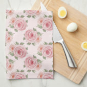 roze roze roze tuinkrab floreel patroon theedoek (Quarter Fold)