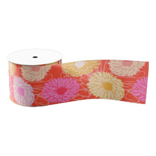 Roze roze roze van het florenpatroon grosgrain lint