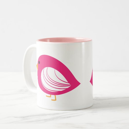 Roze, roze, roze vogels mok met tweetone koffie (Voorkant links)