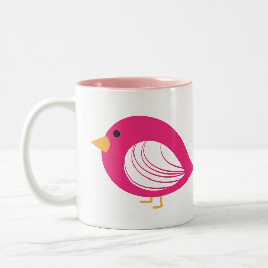 Roze, roze, roze vogels mok met tweetone koffie (Links)