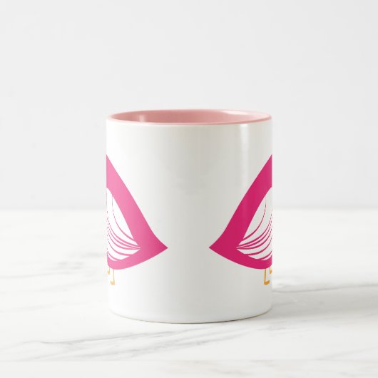 Roze, roze, roze vogels mok met tweetone koffie (Center)