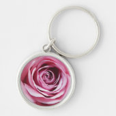 Roze roze roze waterverf bloem sleutelhanger (Voorkant)