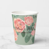 Roze roze roze Waterverf Borden groenboek Papieren Bekers (Achterkant)