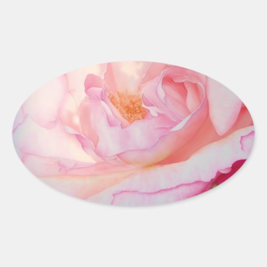 Roze roze roze waterverf ovale sticker (Voorkant)