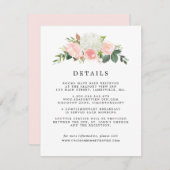 Roze roze roze witte finale bruiloft informatiekaartje (Voorkant / Achterkant)