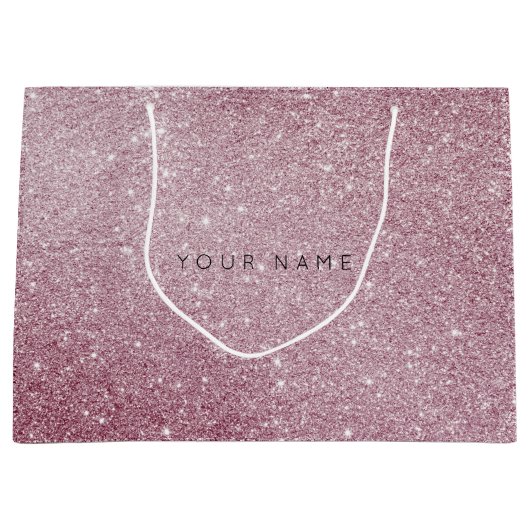 Roze roze roze witte glitter voor cadeautas (Voorkant)