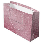Roze roze roze witte glitter voor cadeautas (Achterkant Gekanteld)