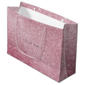 Roze roze roze witte glitter voor cadeautas (Voorkant Gekanteld)