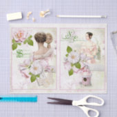  roze roze roze witte ontvlechting tissuepapier (Craft)