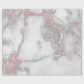 Roze roze roze witte zilver grijze marmer cadeaupapier (Vlak)