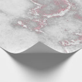 Roze roze roze witte zilver grijze marmer cadeaupapier (Hoek)